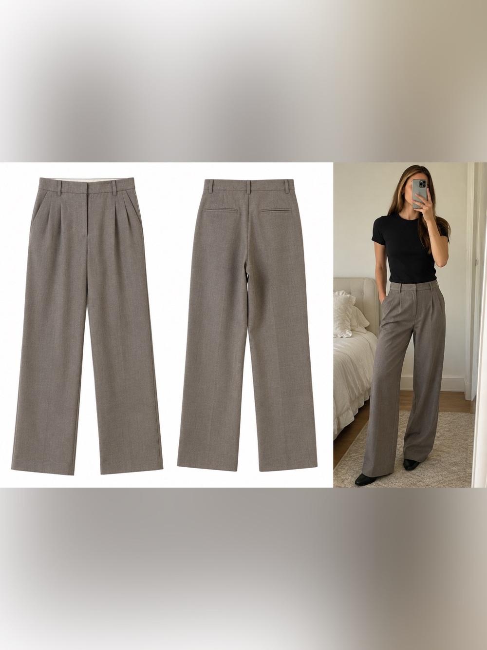 Wilfred Wide-Leg Tailored Pants in Taupe-Grey